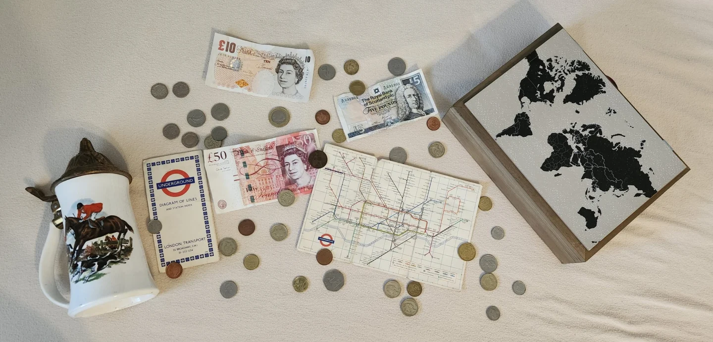 Childhood Traveling - Currency and London Subway Maps