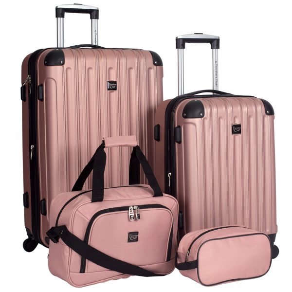 Rose Gold 4 Piece Luggage Set