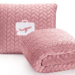 Pink Travel Blanket Pillow