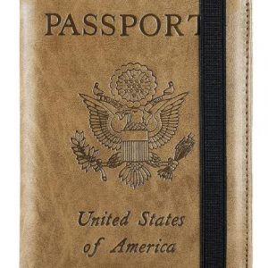 Brown Passport Holder RFID Blocking