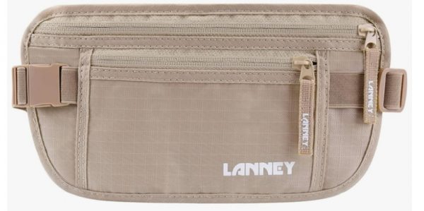 Beige Travel Money Belt & Passport Holder