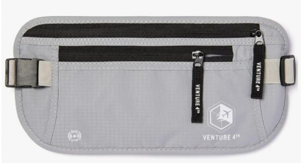 Silver Travel Money Belt & Passport Holder