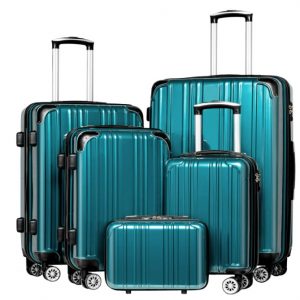 Teal 5-Piece Luggage Set