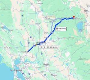 Ancestral Travel - heritage travel - genealogical travel - Map to Donner Lake